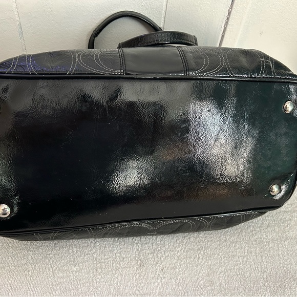 COACH Glossy Logo Satchel Handbag - Picture 7 of 12